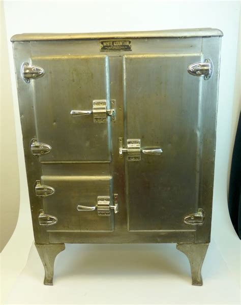 3 door metal clad ice box|antique ice boxes for sale.